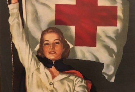 Kampagneplakat fra tiden efter Første Verdenskrig, som slet og ret opfordrer til at melde sig som Røde Kors-frivillig for at hjælpe sårede og krigsofre. Musée International de la Croix Rouge et la Croissant Rouge, Geneve.